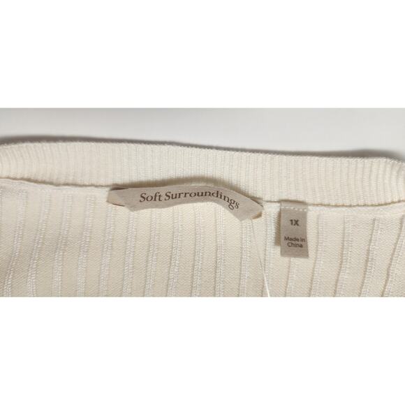 Soft Surroundings Soft Essential Ribbed Pullover Sweater Size 1X Color Off White - Picture 7 of 9